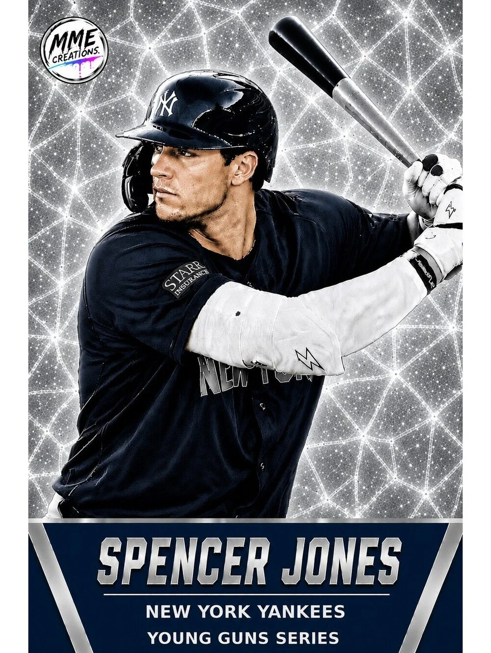 4259 Spencer Jones Young Guns Limited Edition Laminated Card /25 | Platinum Ice